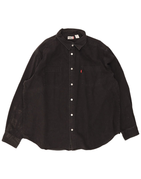 Мужская джинсовая рубашка Levi's 2XL, черный хлопок