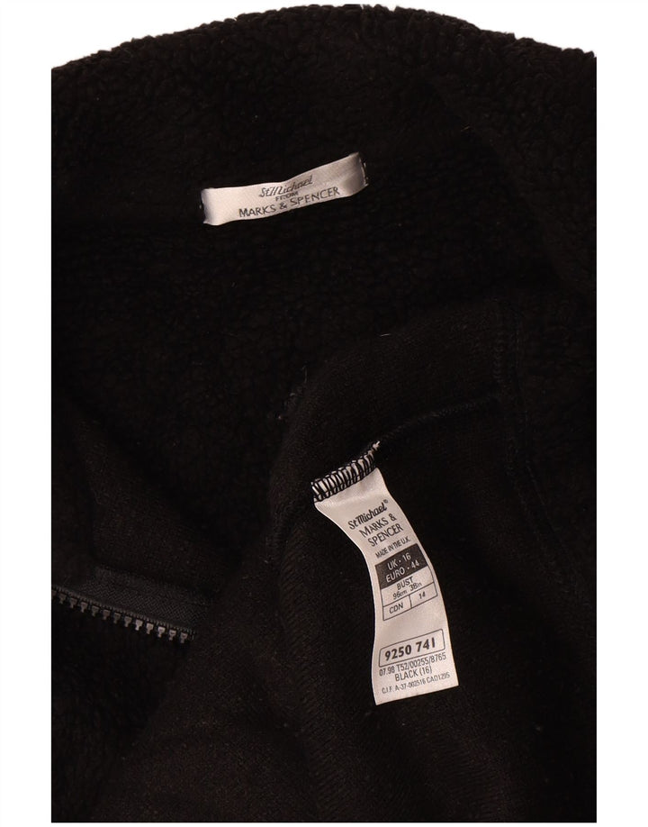Женская флисовая куртка Marks & Spencer UK 16, большая, черная, полиэстер
