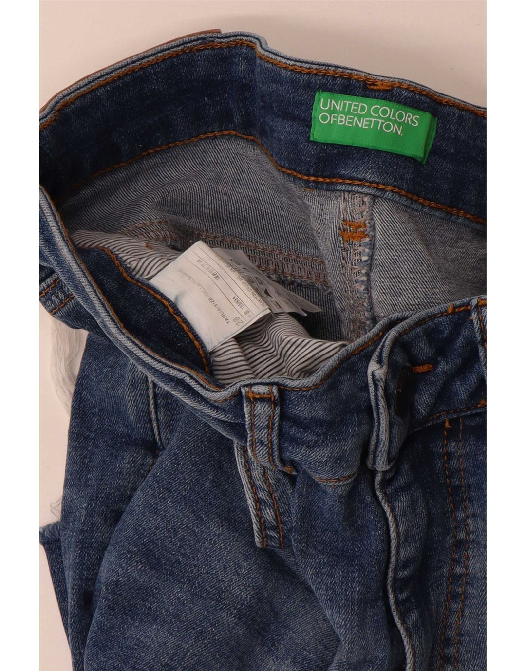 Женские прямые джинсы Benetton W28 L28 синие, хлопок
