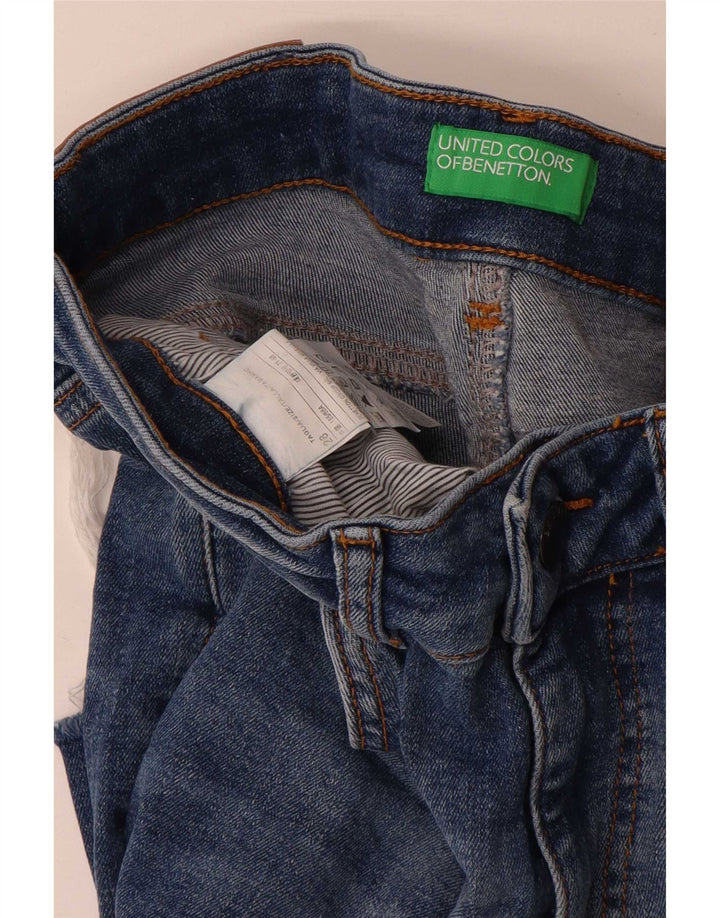Женские прямые джинсы Benetton W28 L28 синие, хлопок