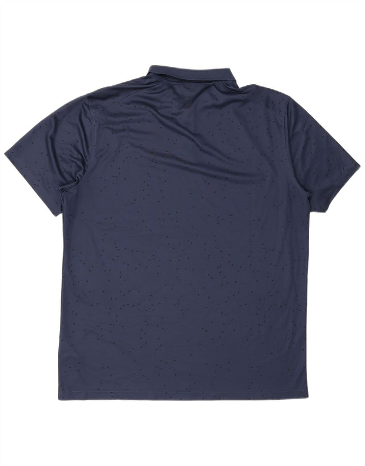 Мужская рубашка-поло стандартного кроя Nike Dri Fit, большой размер, темно-синий полиэстер