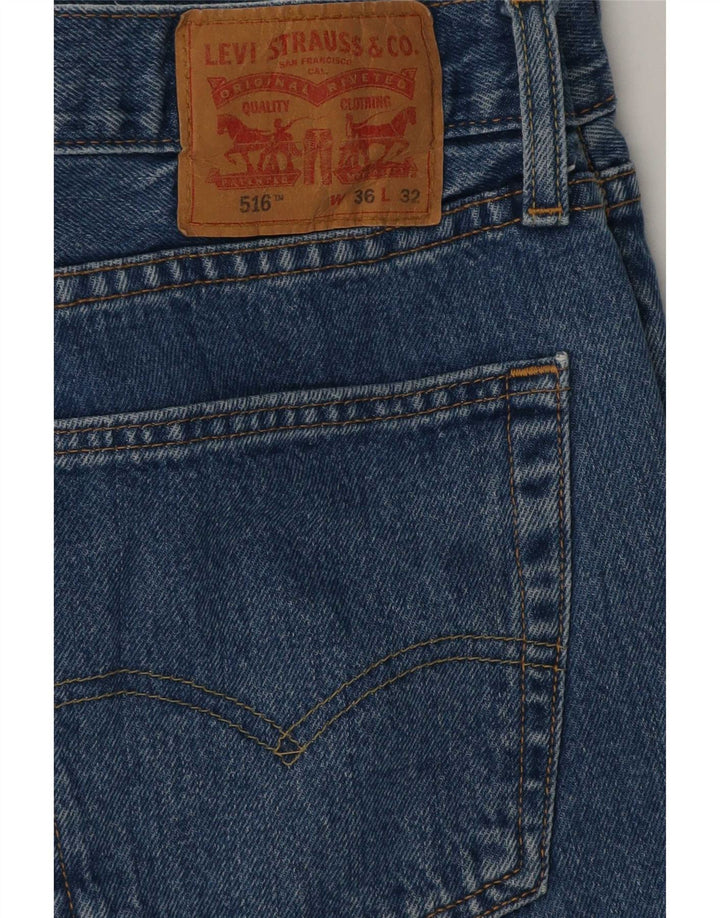 Мужские прямые джинсы Levi's 516 W36 L32 синие, хлопок