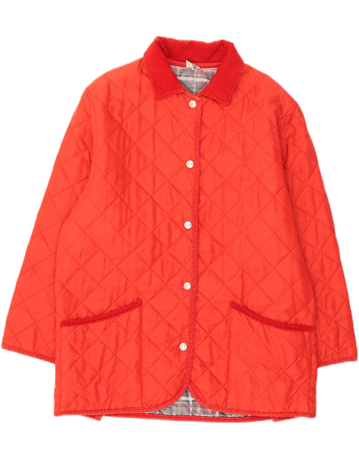 ANDREA MARE Womens Quilted Jacket UK 16 Large Red Polyamide Vintage Andrea Mare and Second-Hand Andrea Mare from Messina Hembry 