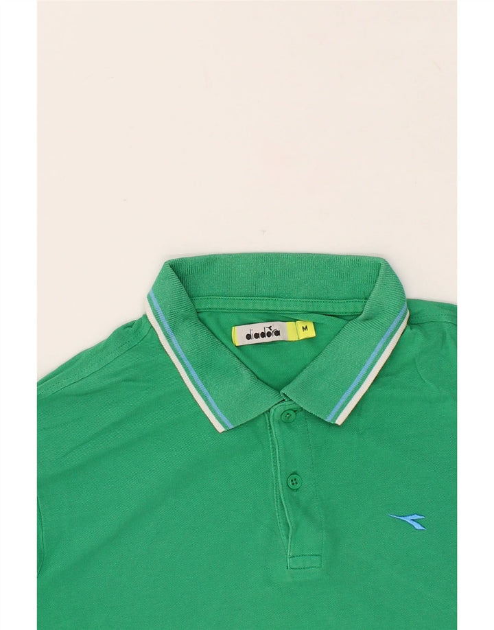 DIADORA Mens Polo Shirt Medium Green Cotton Vintage Diadora and Second-Hand Diadora from Messina Hembry 