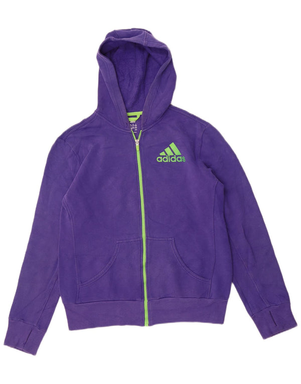 Женский свитер с капюшоном на молнии Adidas UK 12/14, средний фиолетовый, хлопок