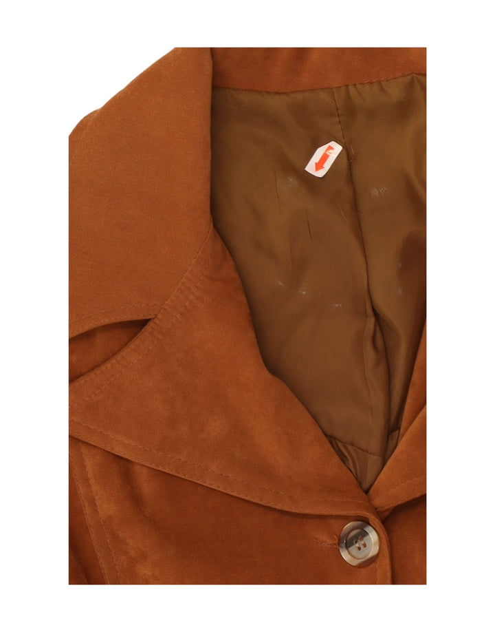 Винтажный женский пиджак на 4 пуговицах, Великобритания, 10, маленький коричневый цвет