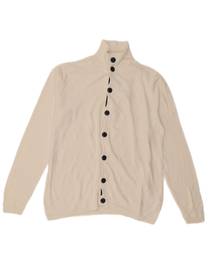 Мужской кардиган Zara, большой белый хлопковый свитер