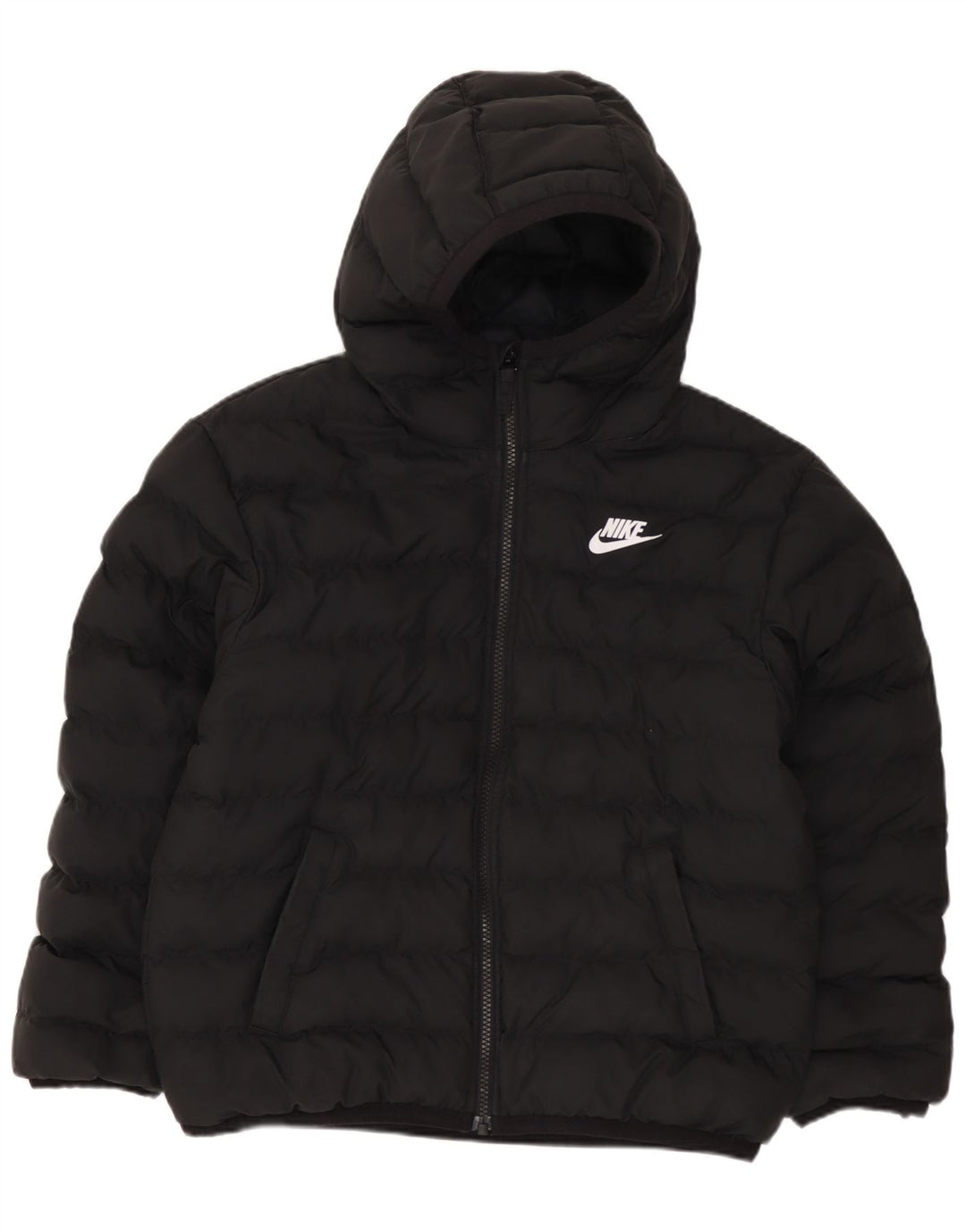 Утепленная куртка NIKE для мальчиков с капюшоном, 10–11 лет, средний черный полиэстер