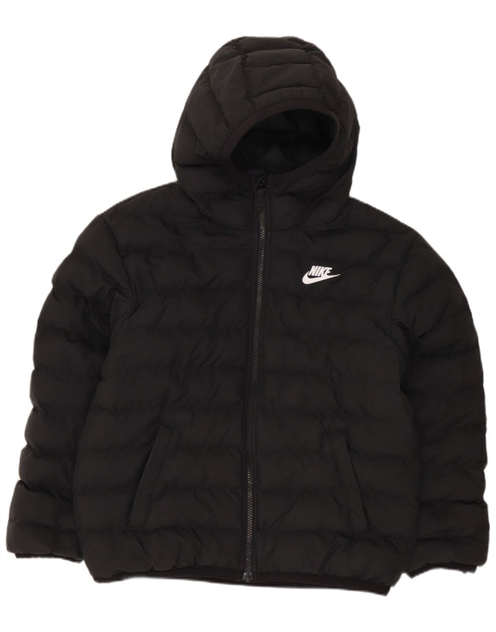 Утепленная куртка NIKE для мальчиков с капюшоном, 10–11 лет, средний черный полиэстер