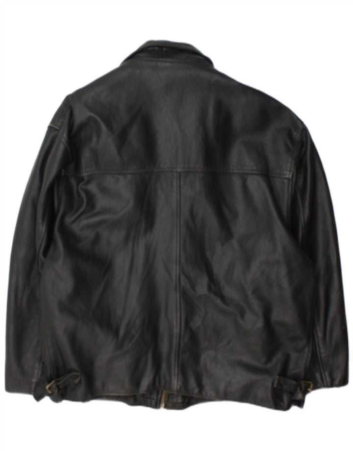 Винтажная мужская кожаная куртка UK 42 XL, черная