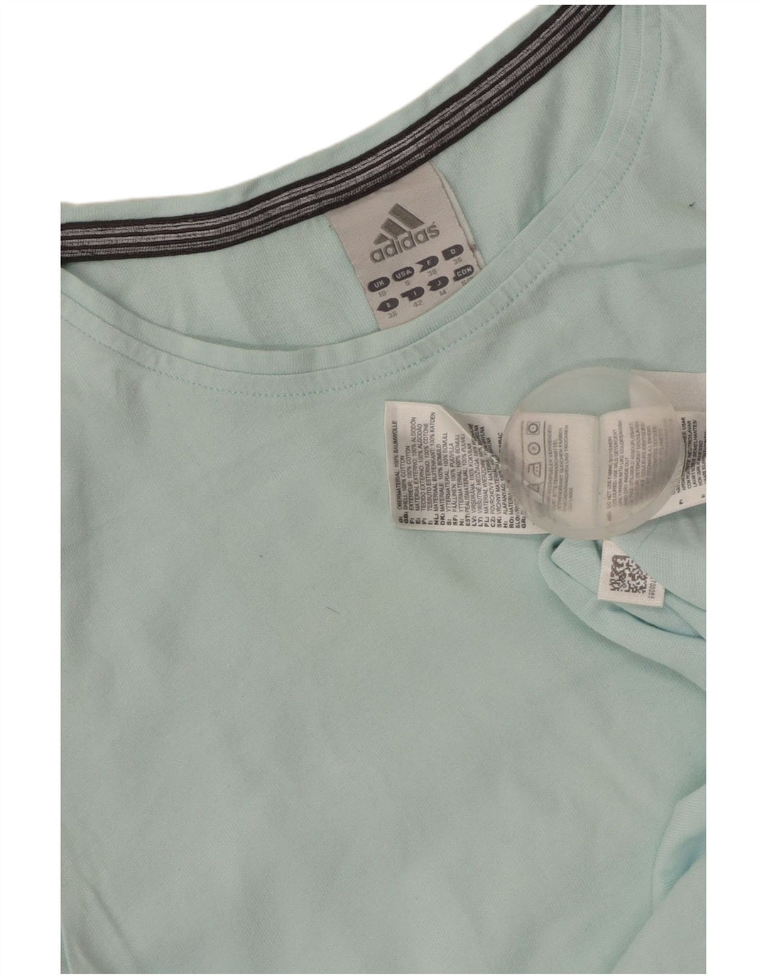 Женский топ ADIDAS с длинным рукавом UK 10, маленький синий хлопок