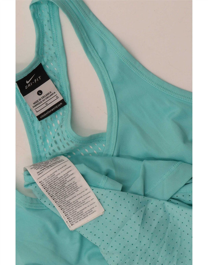 Женский жилет Nike Dri Fit UK 14, большой бирюзовый полиэстер