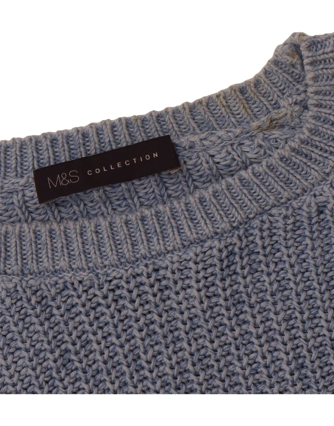MARKS & SPENCER Womens Boat Neck Jumper Sweater UK 10 Small  Blue Vintage Marks & Spencer and Second-Hand Marks & Spencer from Messina Hembry 