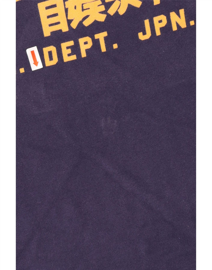 Superdry Мужская футболка с рисунком, большой темно-синий хлопок