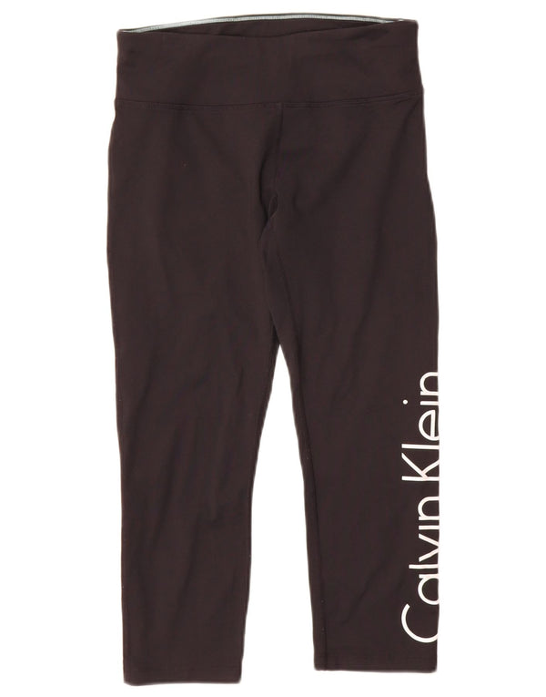 Женские леггинсы с рисунком Calvin Klein UK 10, маленькие черные нейлоновые