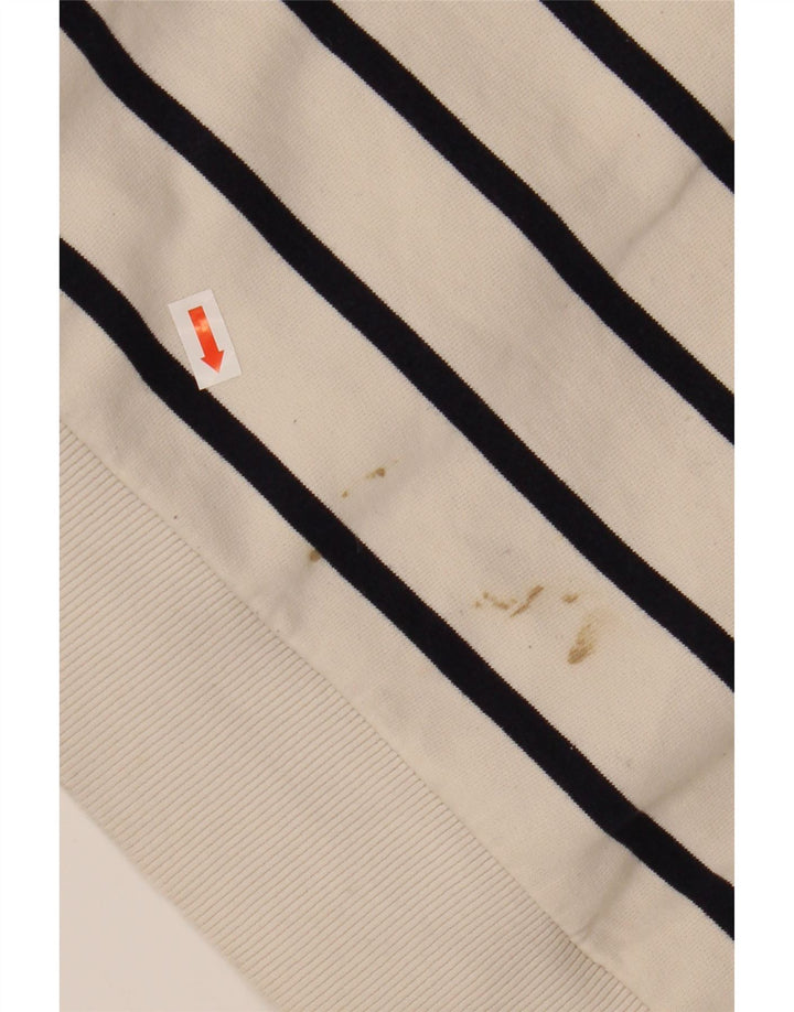 Женский укороченный свитер ZARA UK 16, хлопок в большую белую полоску