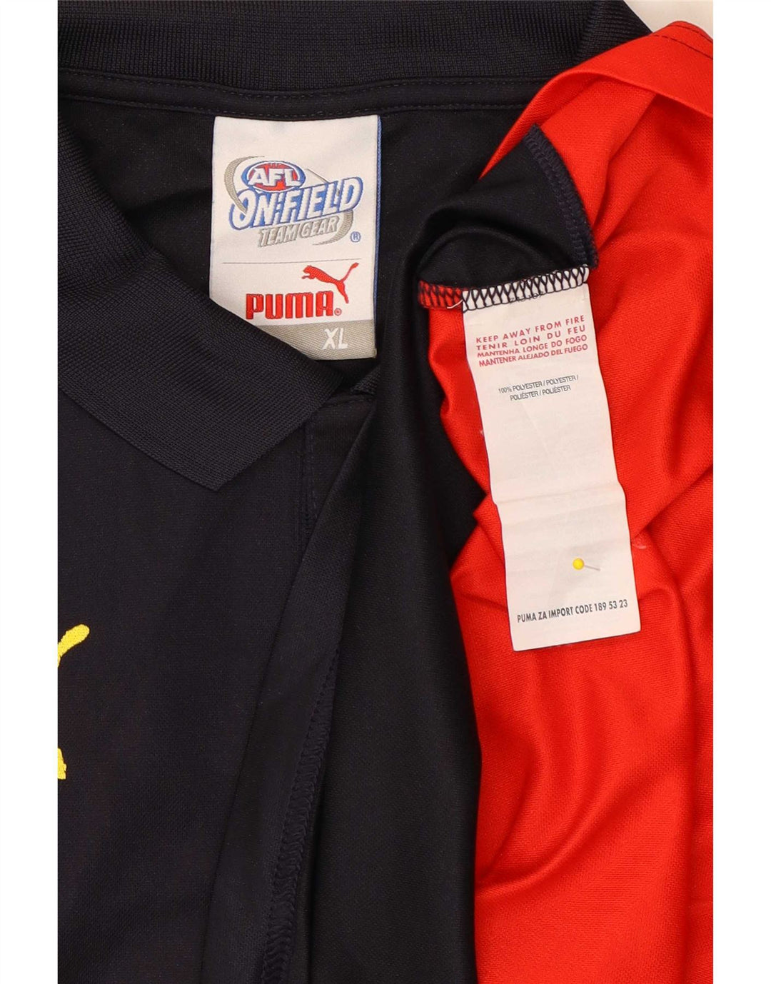 Мужская рубашка-поло Puma XL, темно-синяя, полиэстер с цветными блоками