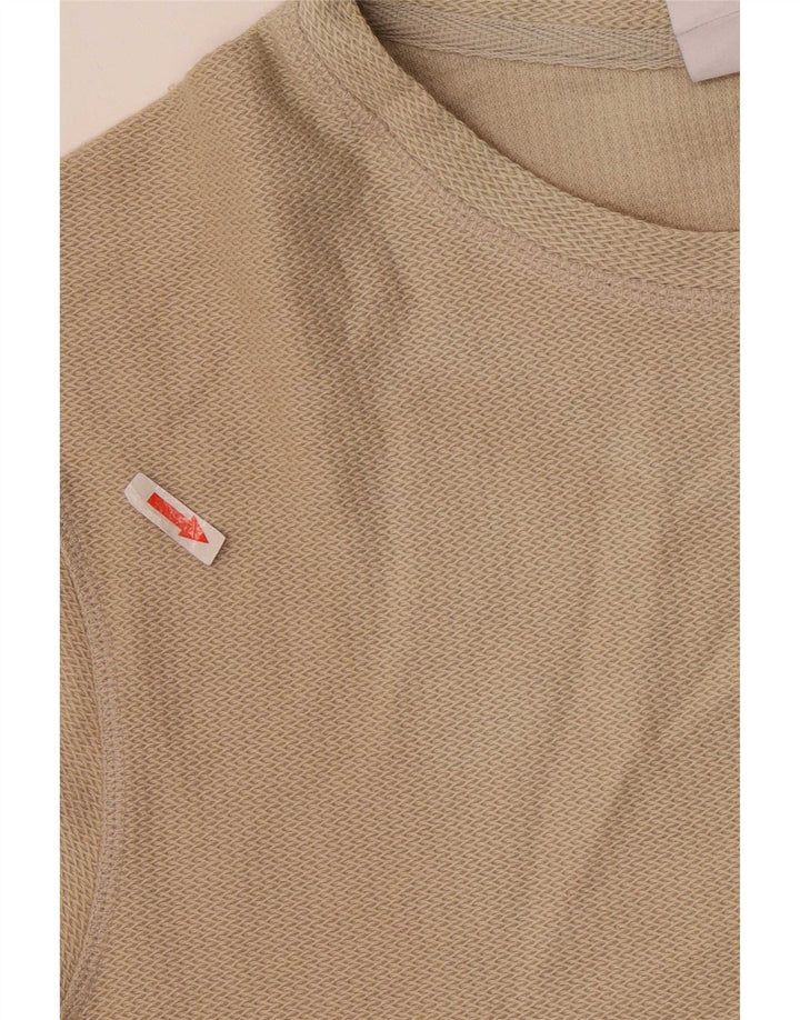 Мужская футболка Zara Top среднего бежевого цвета из хлопка