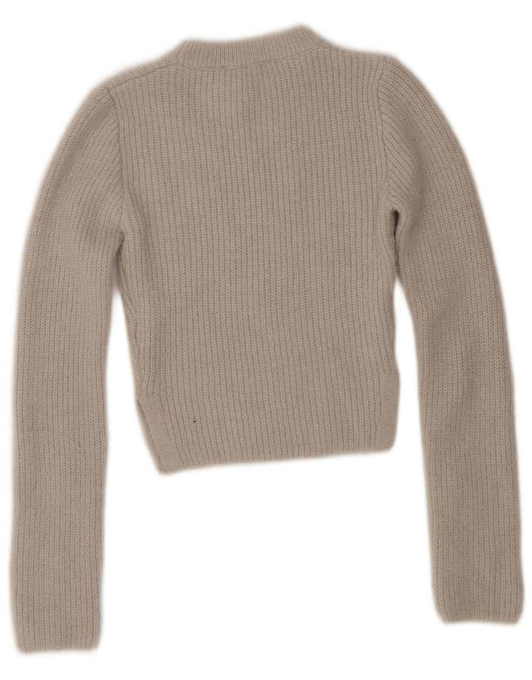 Женский укороченный джемпер с круглым вырезом Zara UK 12, средний серый полиэстер