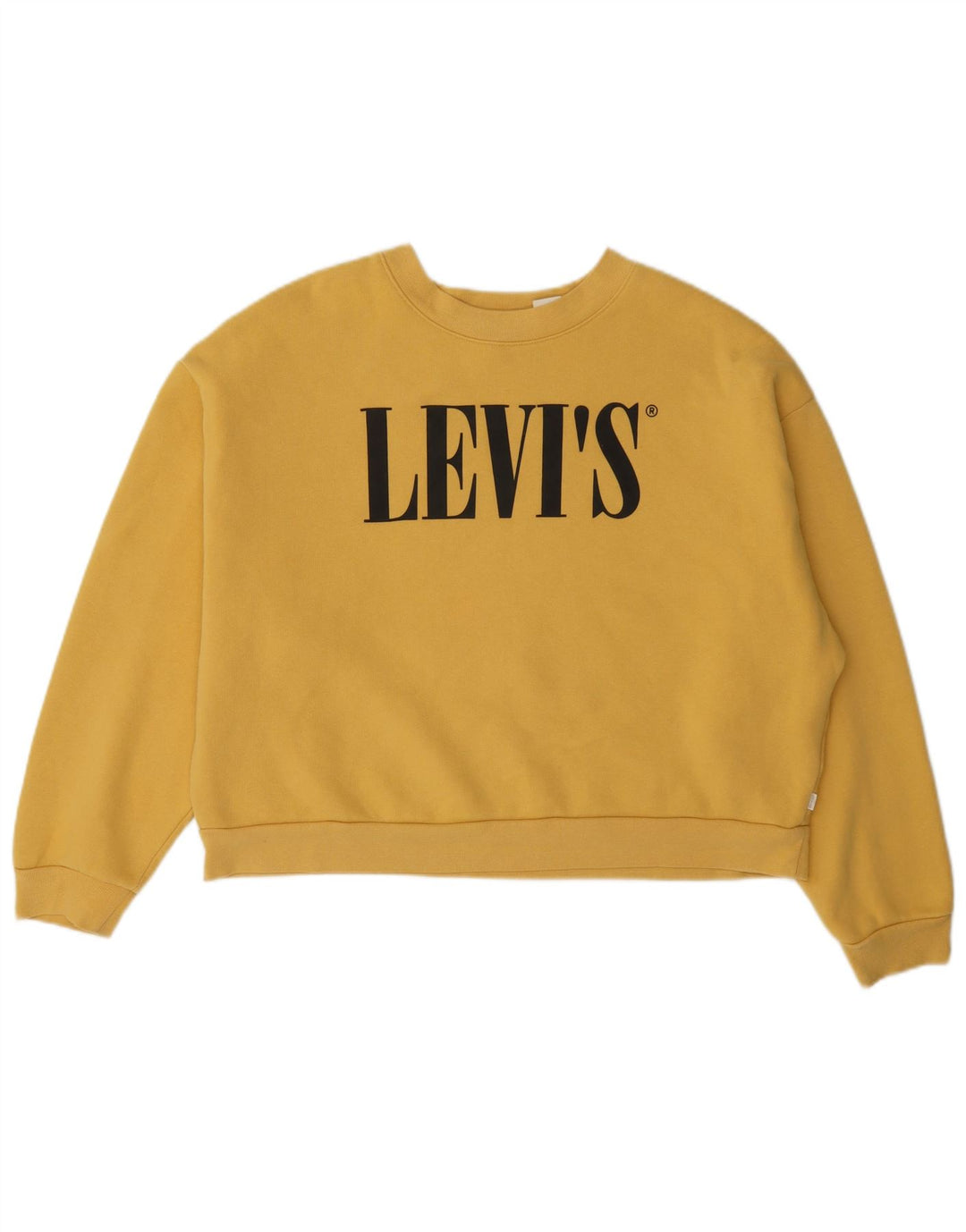 Женский укороченный свитшот с рисунком оверсайз Levi's UK 14, средний желтый цвет