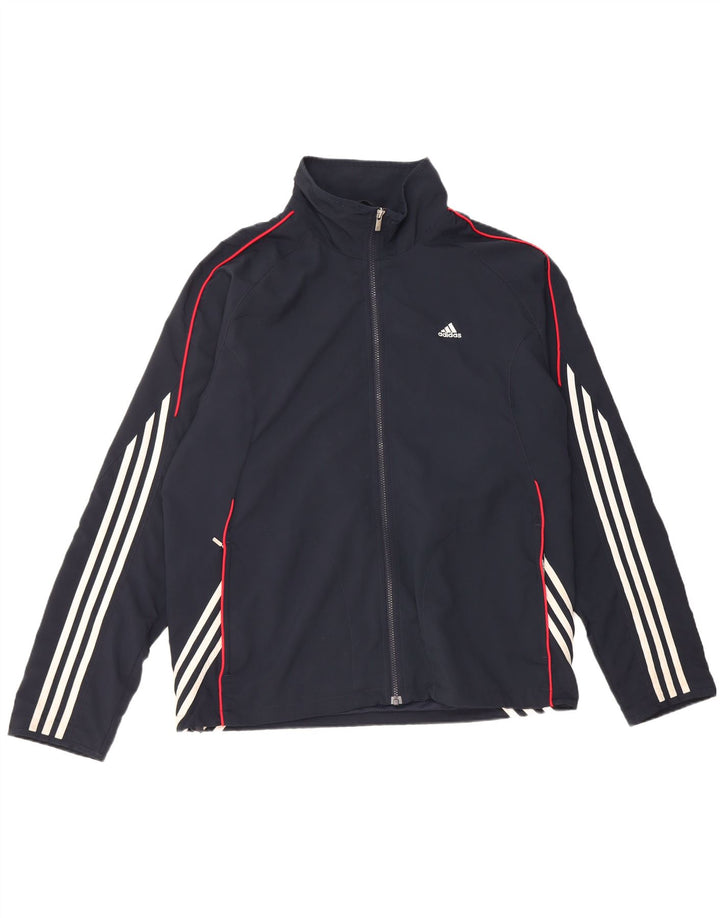 Мужская спортивная куртка Adidas Climalite, большая темно-синяя полиэстеровая куртка