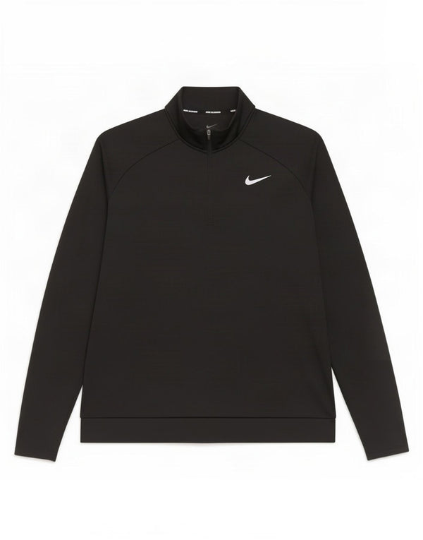 Женский свитер с воротником на молнии Nike Dri Fit UK 16, большой черный полиэстер