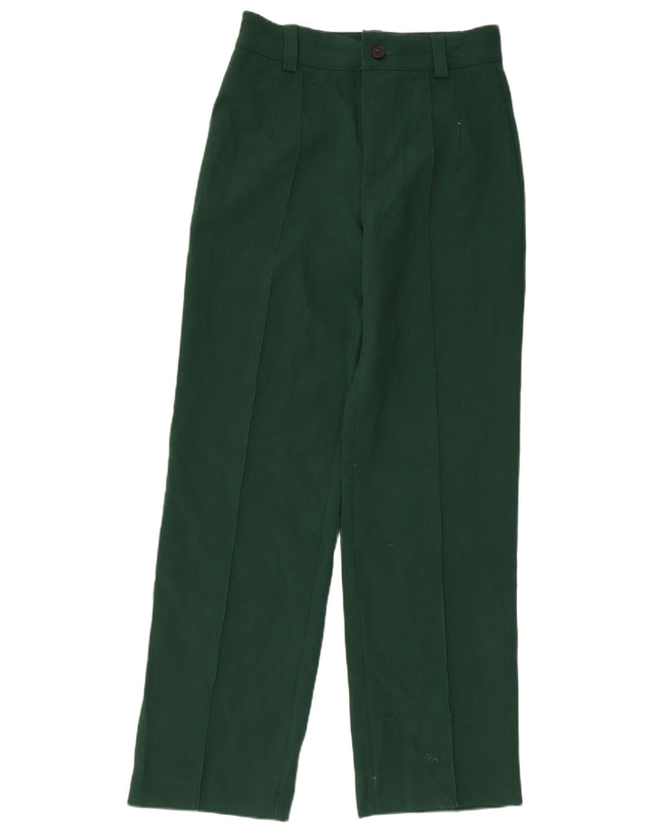Женские прямые костюмные брюки Zara Medium W28 L31, зеленый полиэстер