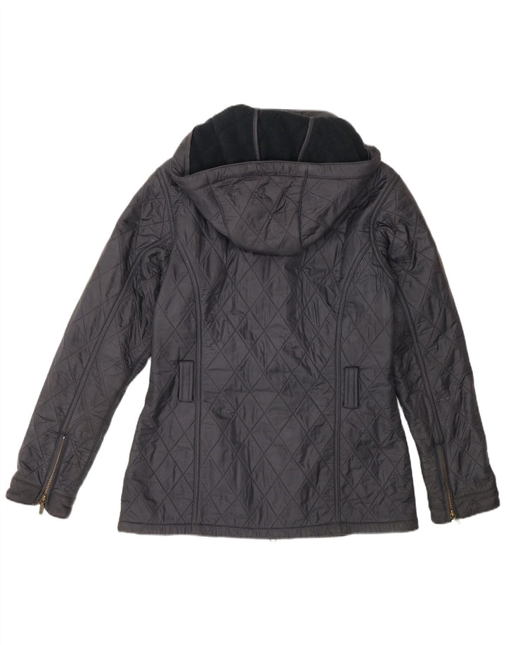 Женская стеганая куртка с капюшоном Barbour UK 10, маленькая, серая, полиамид