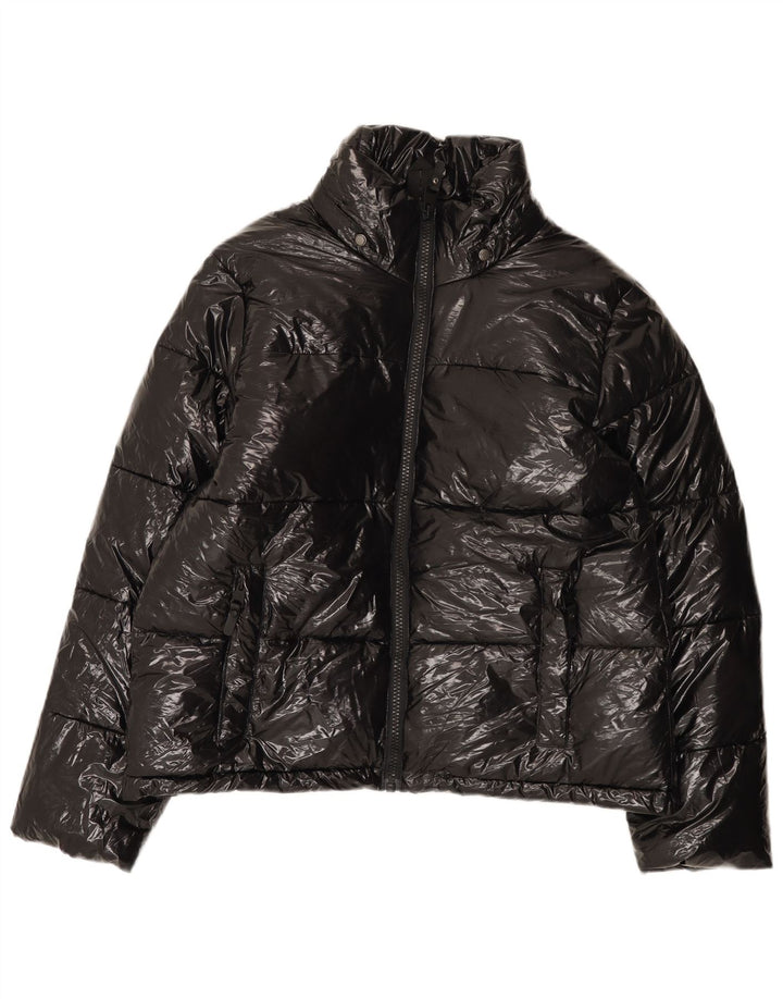 Винтажная женская объемная стеганая куртка UK 18 XL, черный нейлон