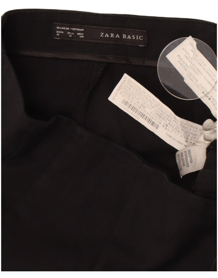 Женские брюки чинос Zara Bootcut среднего размера W28 L32, черные хлопковые