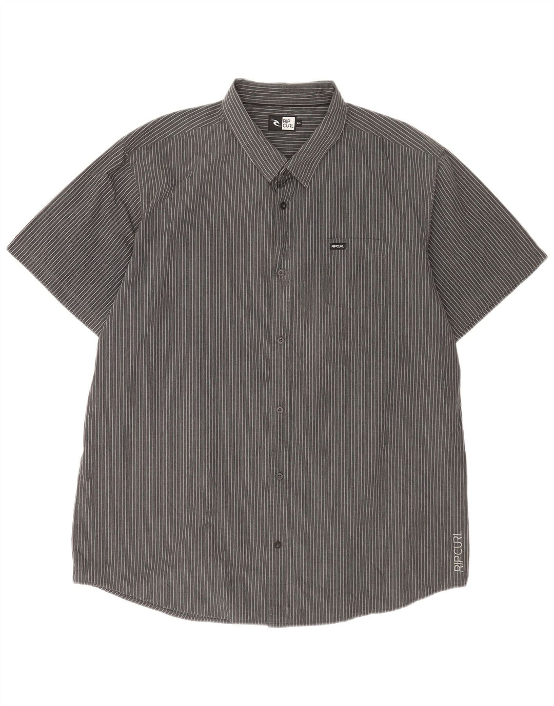 Мужская рубашка с коротким рукавом Rip Curl 2XL серая в тонкую полоску