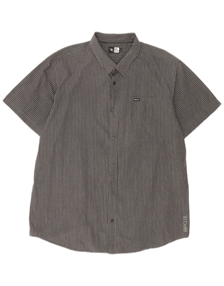 Мужская рубашка с коротким рукавом Rip Curl 2XL серая в тонкую полоску