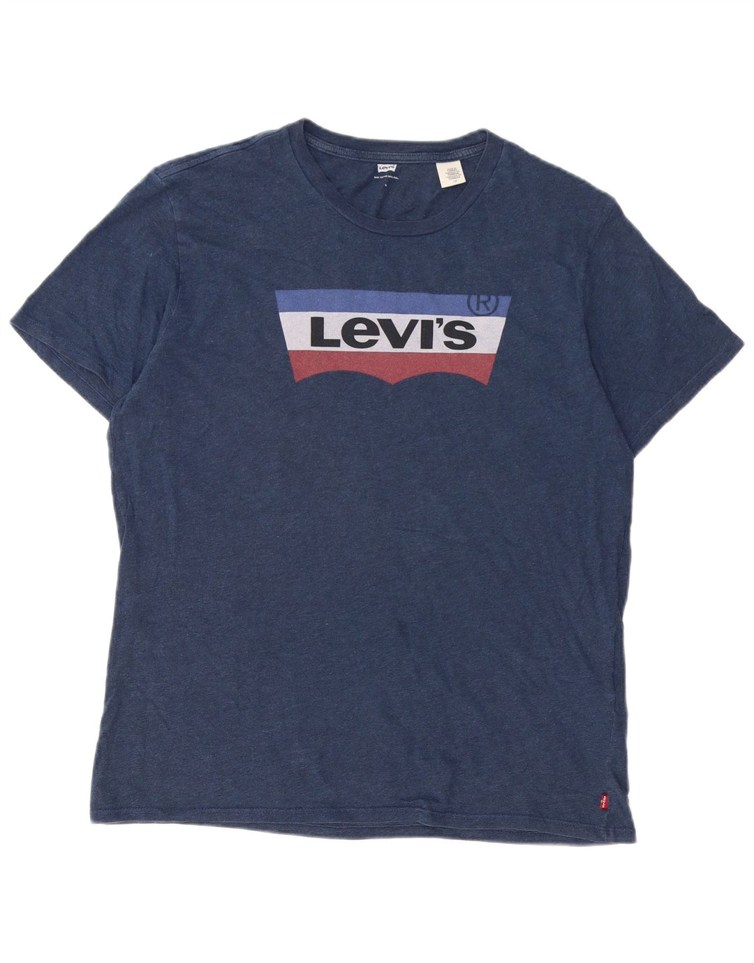 Мужская футболка с рисунком Levi's, большой размер, темно-синий, хлопок