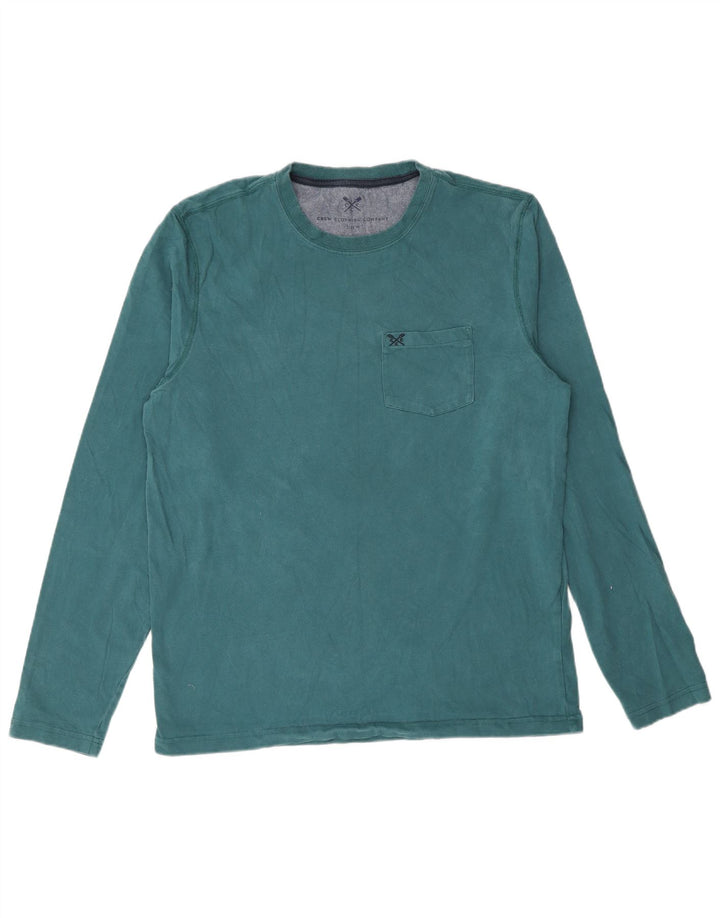 Crew Clothing Мужской топ с длинным рукавом, средний зеленый хлопок