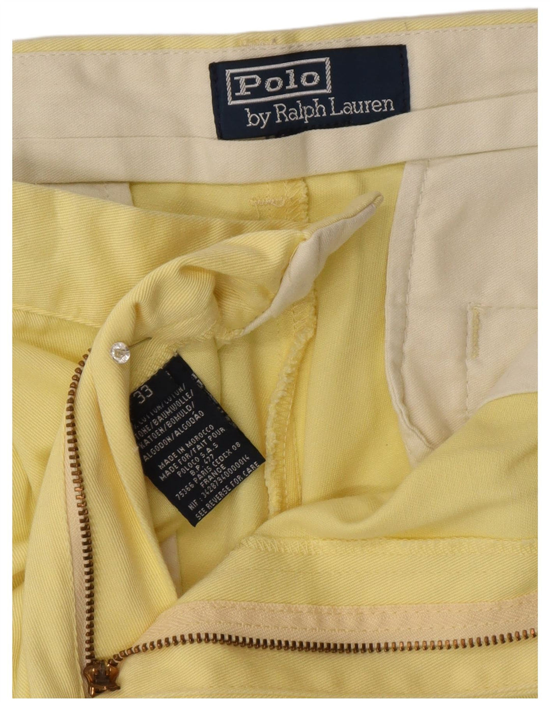 Мужские шорты чинос Polo Ralph Lauren W33, хлопок среднего желтого цвета