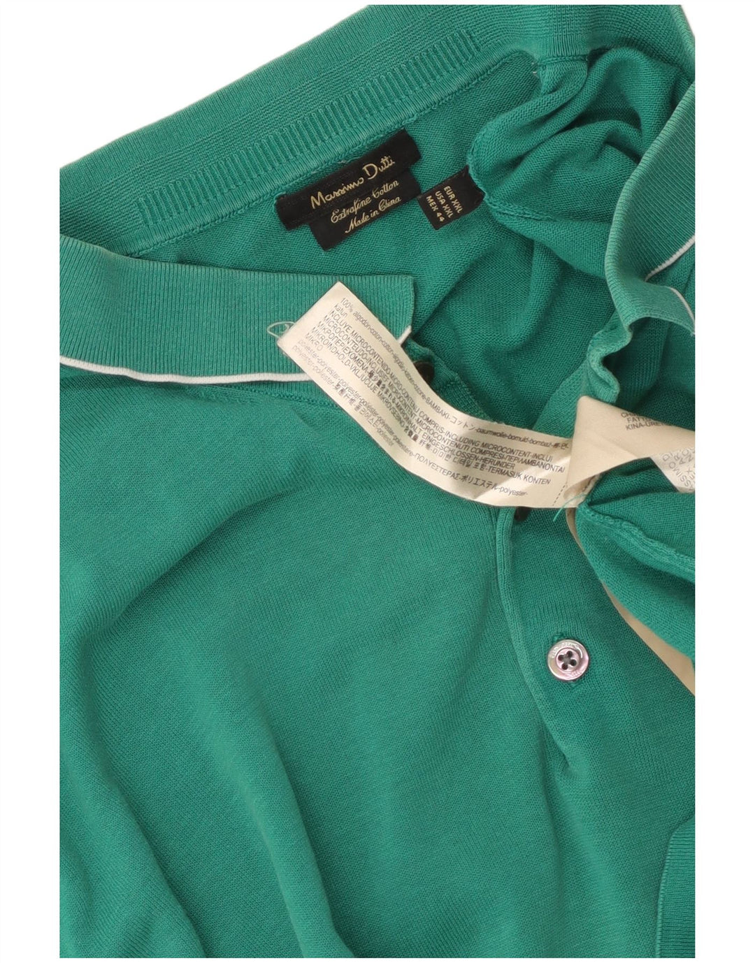 Мужская рубашка-поло Massimo Dutti 2XL, зеленый хлопок
