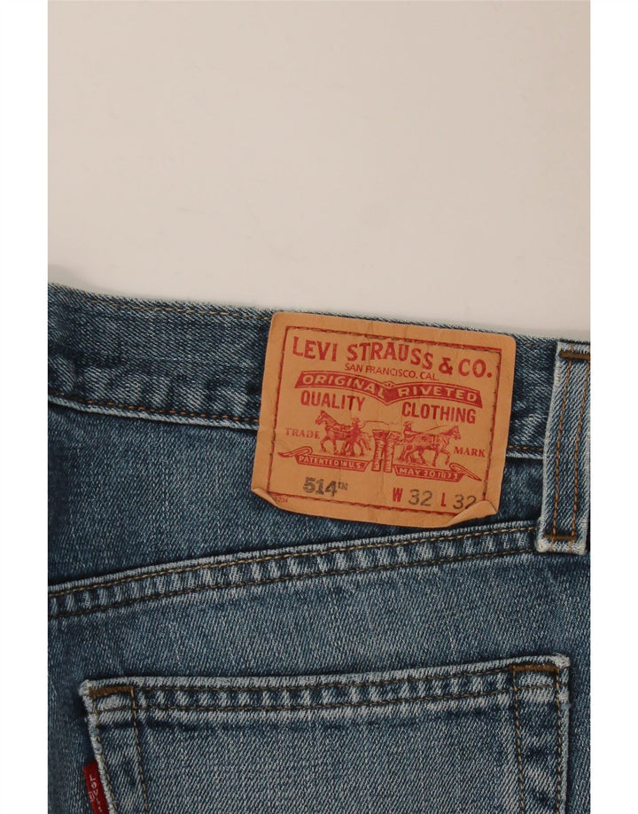 Мужские прямые джинсы LEVI'S 514 W32 L32 синие, хлопок