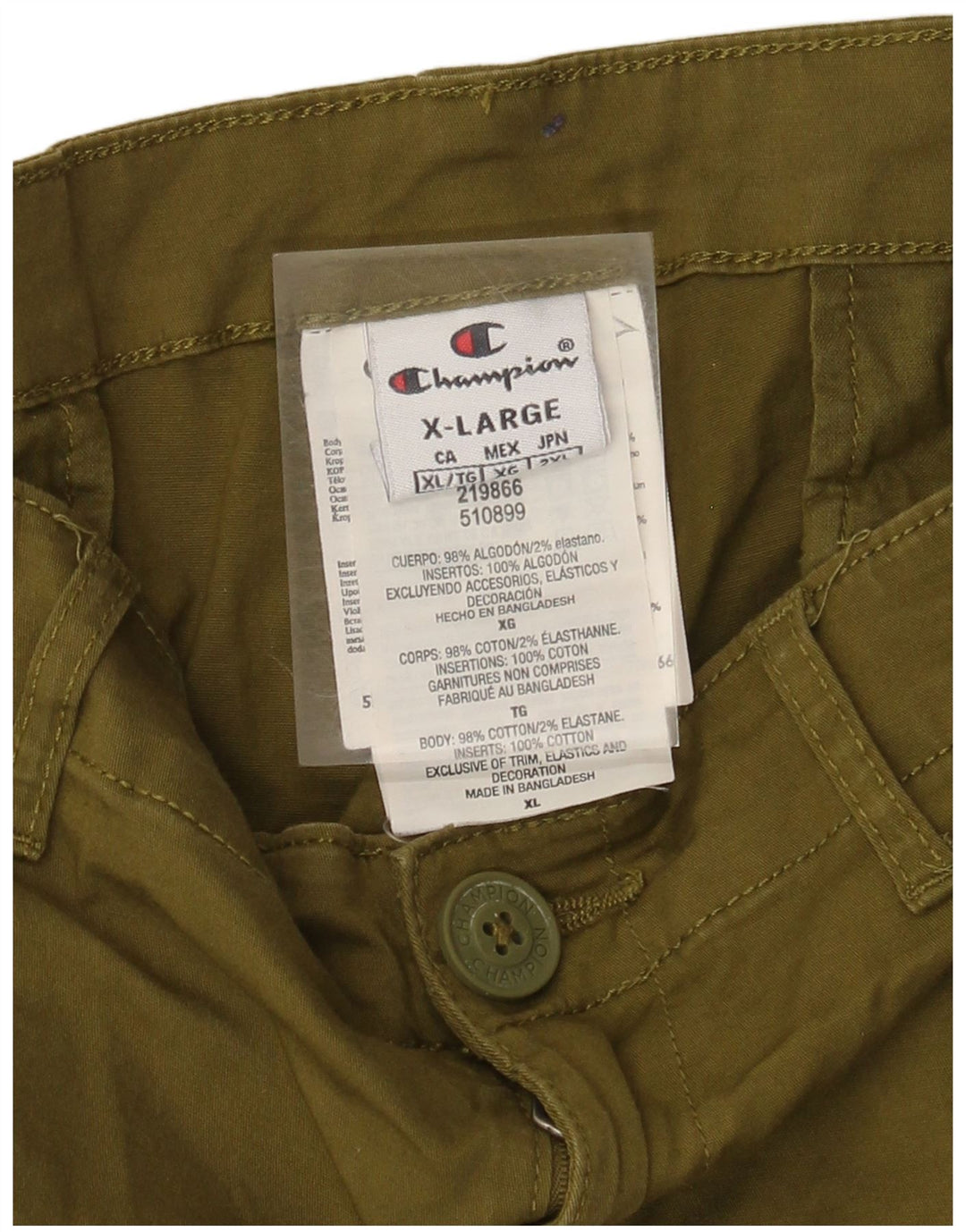 Мужские шорты-карго Champion XL W38, цвет хаки, хлопок