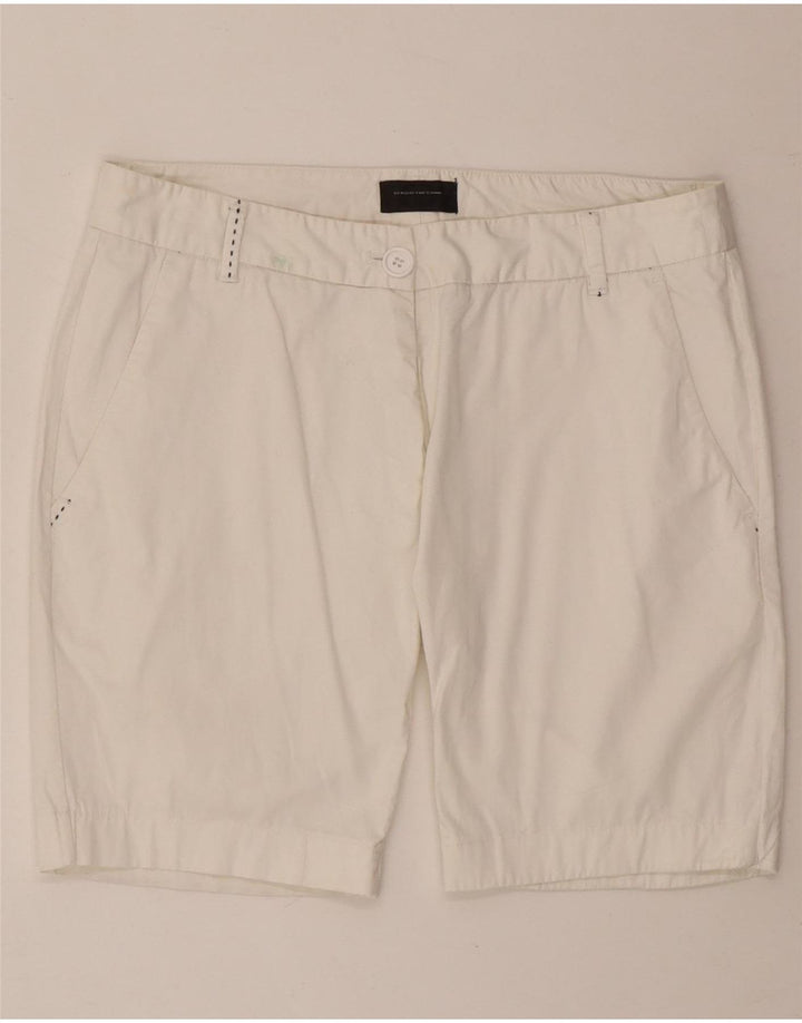 SERGIO TACCHINI Womens Casual Shorts US 8 Medium W30  Off White Cotton Vintage Sergio Tacchini and Second-Hand Sergio Tacchini from Messina Hembry 