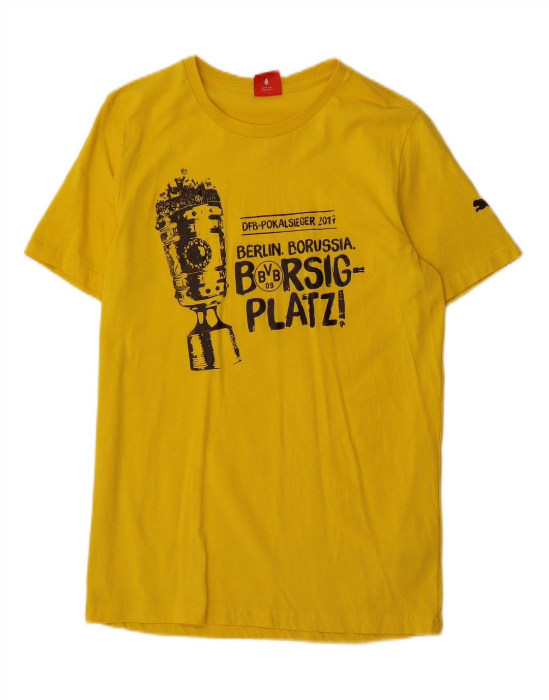 PUMA Mens Graphic T-Shirt Top Small Yellow Cotton Vintage Puma and Second-Hand Puma from Messina Hembry 