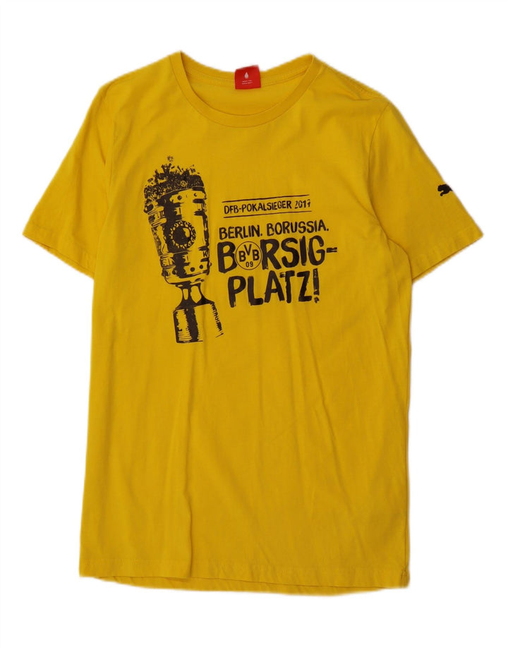 PUMA Mens Graphic T-Shirt Top Small Yellow Cotton Vintage Puma and Second-Hand Puma from Messina Hembry 