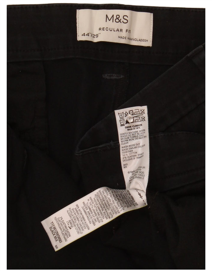 Мужские укороченные брюки стандартного кроя Marks & Spencer W44 L25, черный хлопок