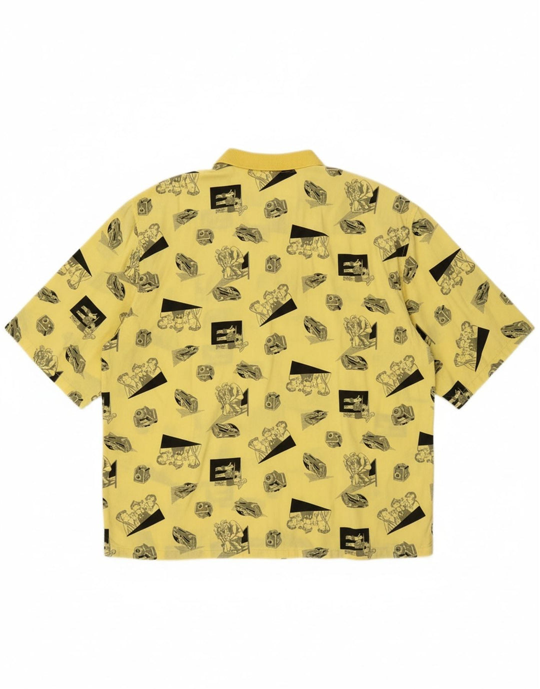 VINTAGE Mens Graphic Polo Shirt Large Yellow Vintage Vintage and Second-Hand Vintage from Messina Hembry 