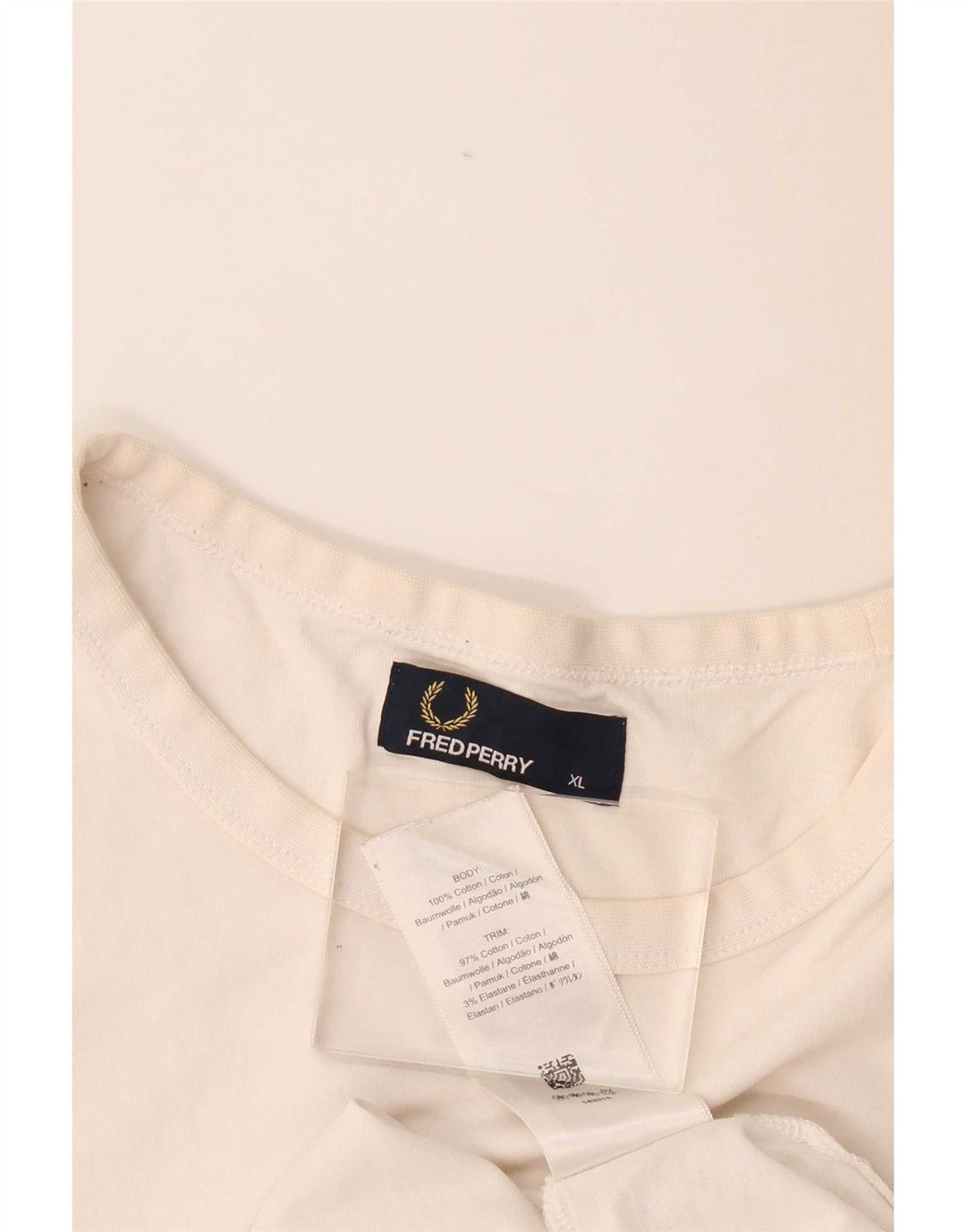Мужская футболка Fred Perry Top XL, белый хлопок
