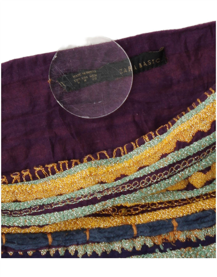 Женская мини-юбка Zara Medium W28, разноцветная с геометрическим узором