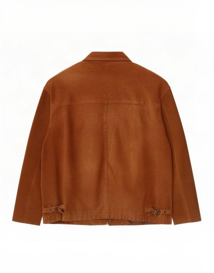 Винтажная мужская замшевая куртка UK 42 XL коричневая кожаная