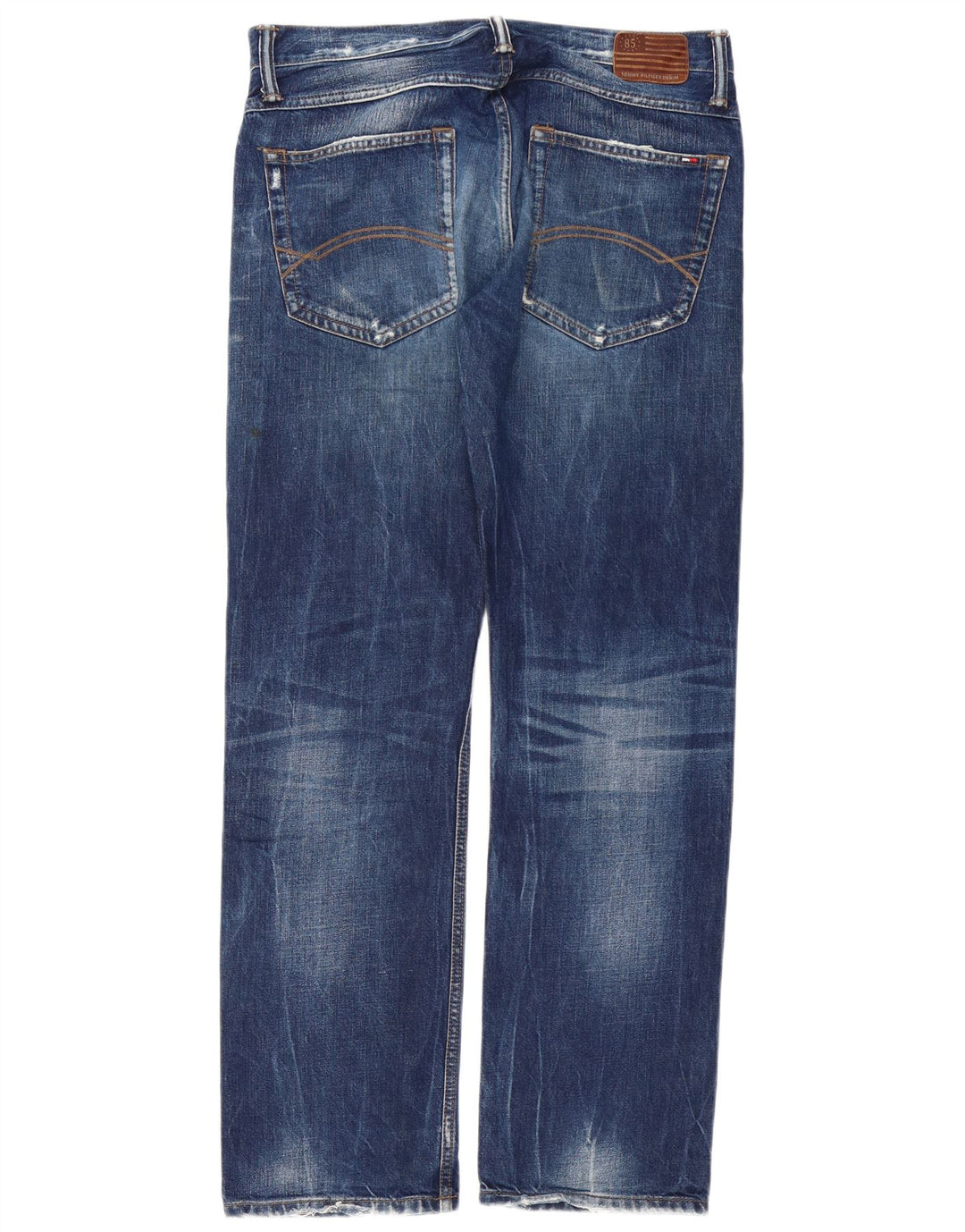 TOMMY HILFIGER Мужские потертые прямые джинсы Ryder W34 L34, синий хлопок