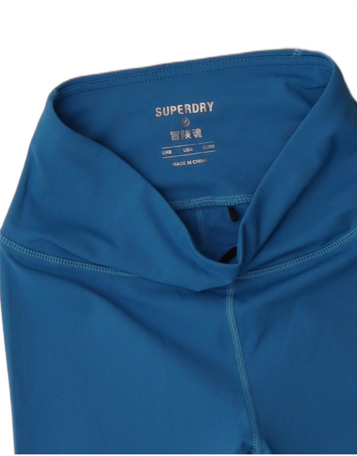 Женские укороченные леггинсы с рисунком Superdry UK 8, маленький синий полиэстер