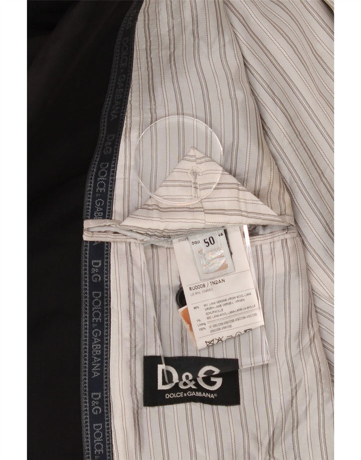DOLCE & GABBANA Mens 2 Button Blazer Jacket IT 50 Large Black Wool Vintage Dolce & Gabbana and Second-Hand Dolce & Gabbana from Messina Hembry 
