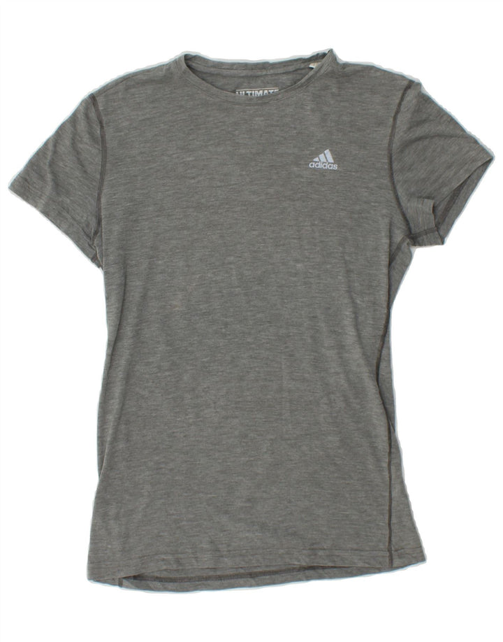ADIDAS Womens T-Shirt Top UK 10 Small Grey Polyester Vintage Adidas and Second-Hand Adidas from Messina Hembry 